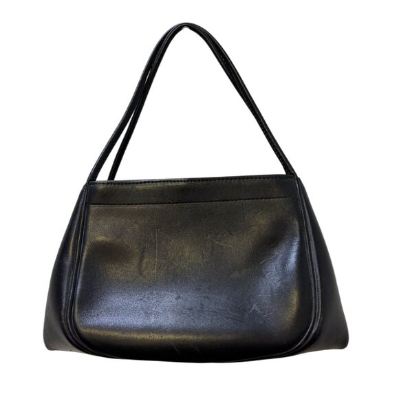 Vintage Coach Black Leather Purse With Dual Straps & Gold-Tone Clasp - Picture 1 of 11